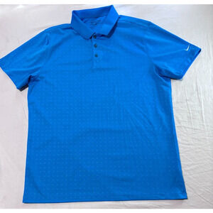 Nike Golf Dri Fit Polo Shirt Mens L Standard Fit Short Sleeve Blue Flake